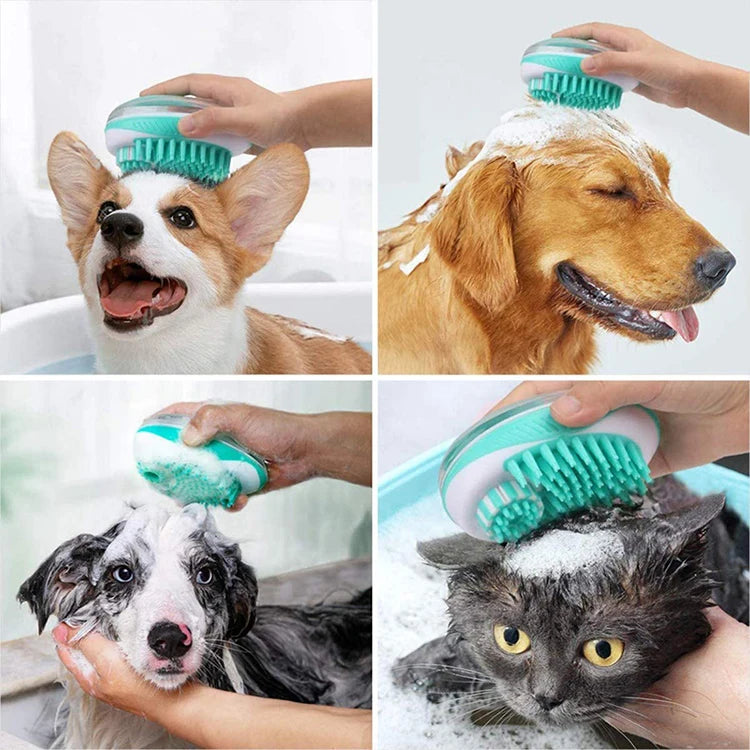 2 in 1 Pettine per massaggio SPA per animali domestici Morbido silicone