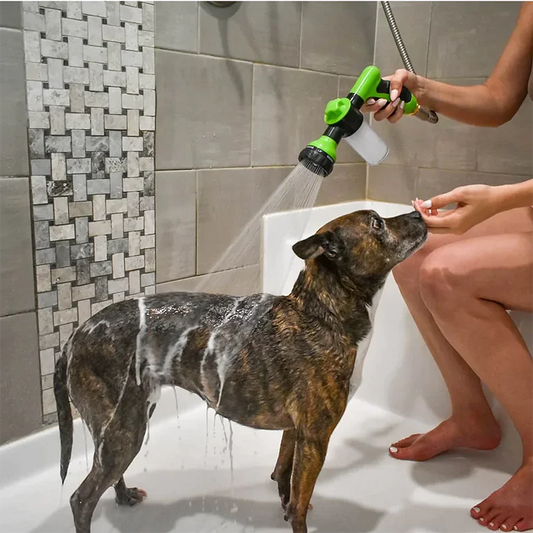 Ugello spruzzatore ad alta pressione Tubo flessibile Doccia per cani Pistola 3 modalità regolabile Lavaggio per animali domestici Pulizia Bagno Schiuma d'acqua Spruzzatore di sapone Strumento pulito per cani