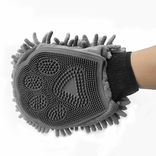 1Pc Guanti per toelettatura animali Guanti bifacciali Pulizia Massaggio