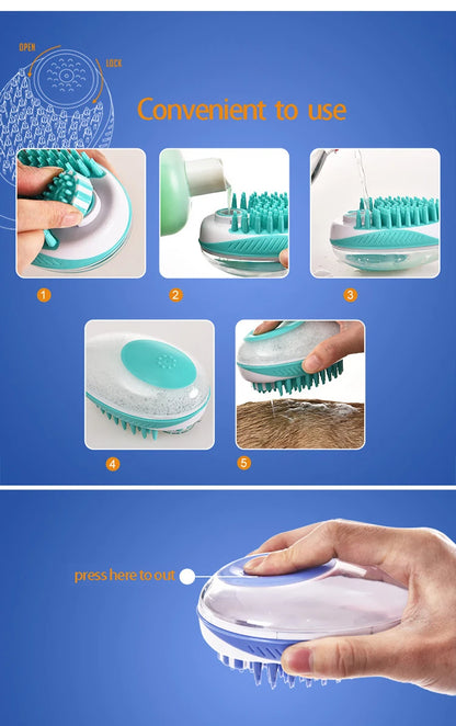 2 in 1 Pettine per massaggio SPA per animali domestici Morbido silicone