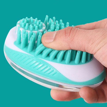 2 in 1 Pettine per massaggio SPA per animali domestici Morbido silicone