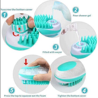 2 in 1 Pettine per massaggio SPA per animali domestici Morbido silicone