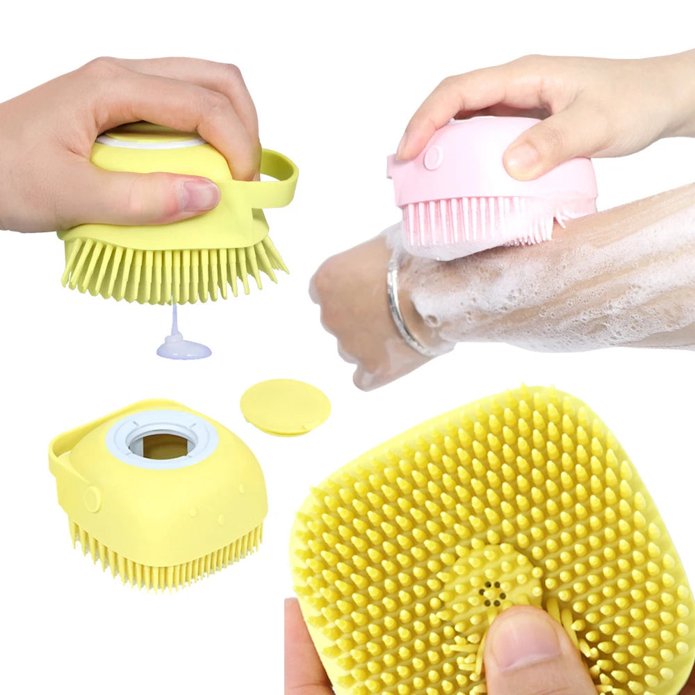 2 in 1 Pettine per massaggio SPA per animali domestici Morbido silicone
