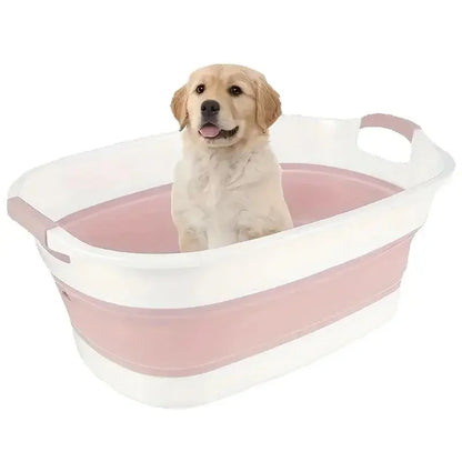 Vasca da bagno portatile antiscivolo in silicone per animali domestici Vasca