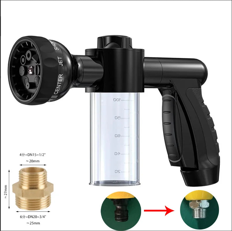 Ugello spruzzatore ad alta pressione Tubo flessibile Doccia per cani Pistola 3 modalità regolabile Lavaggio per animali domestici Pulizia Bagno Schiuma d'acqua Spruzzatore di sapone Strumento pulito per cani