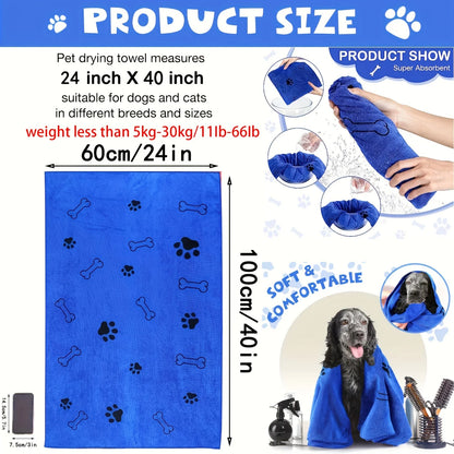 1pc Asciugamano per cani in microfibra ad asciugatura rapida