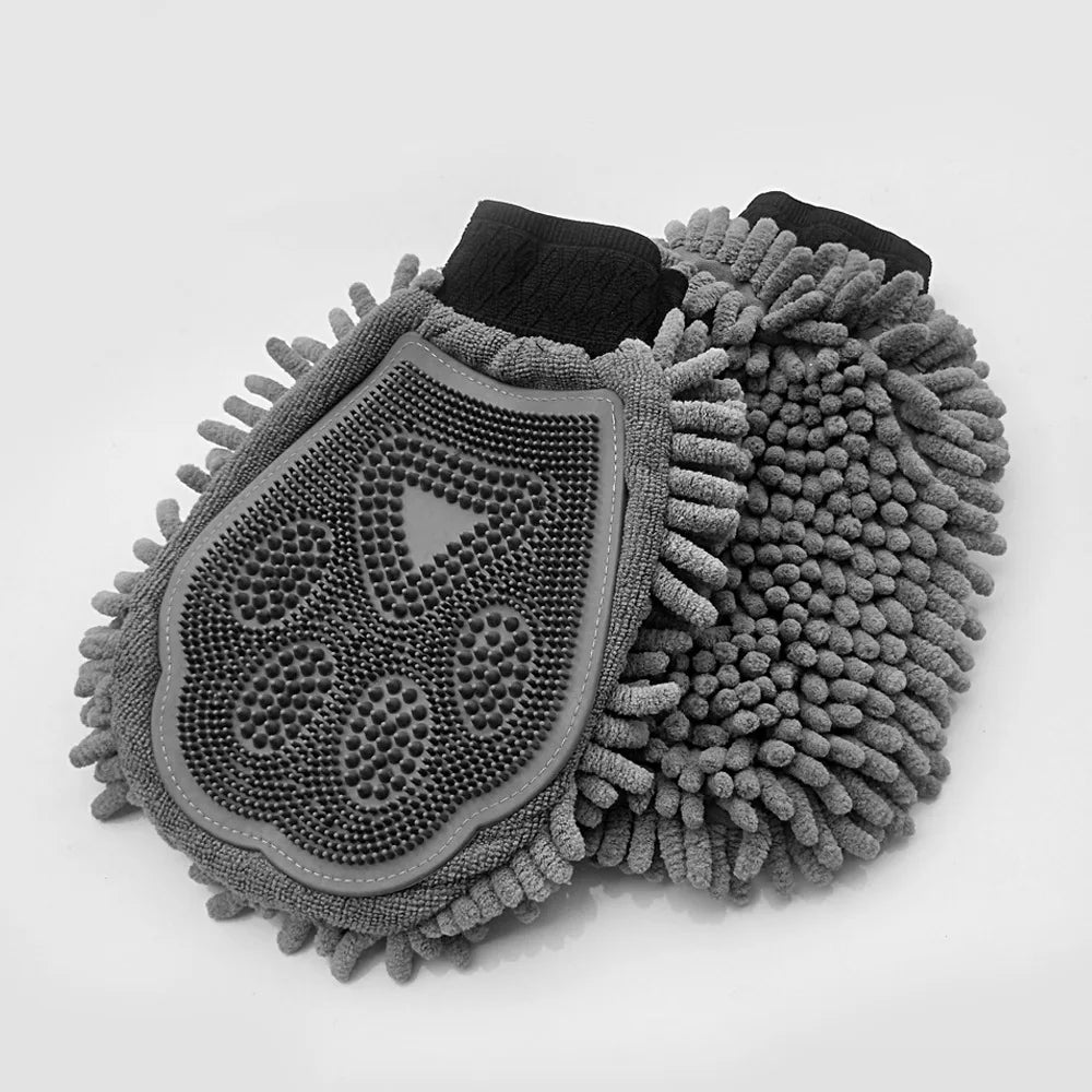 1Pc Guanti per toelettatura animali Guanti bifacciali Pulizia Massaggio