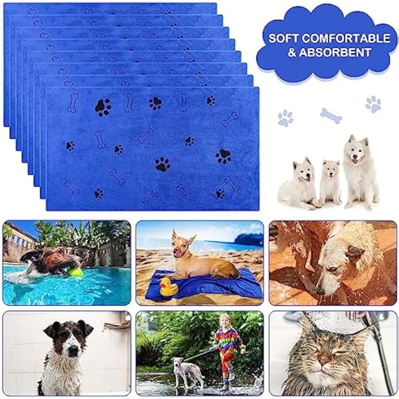 1pc Asciugamano per cani in microfibra ad asciugatura rapida